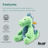 image:imageSteiff Bronko Brontosaurus Premium Dinosaur Stuffed Animal Stuffed Dino Brontosaurus Plush Stuffed Animal for Ages 0 OrangeBlue 11Green and Blue