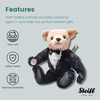 image:imageSteiff James Bond Teddy Bear Officially Licensed Stuffed Animal Plush Collectible Gift for James Bond Fans 5Way Jointed amp Posable Brown Black amp White 12