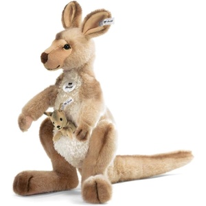 image:imageSteiff 064623 Kango Kangaroo Plush Animal Toy Beige Tipped 16 inches